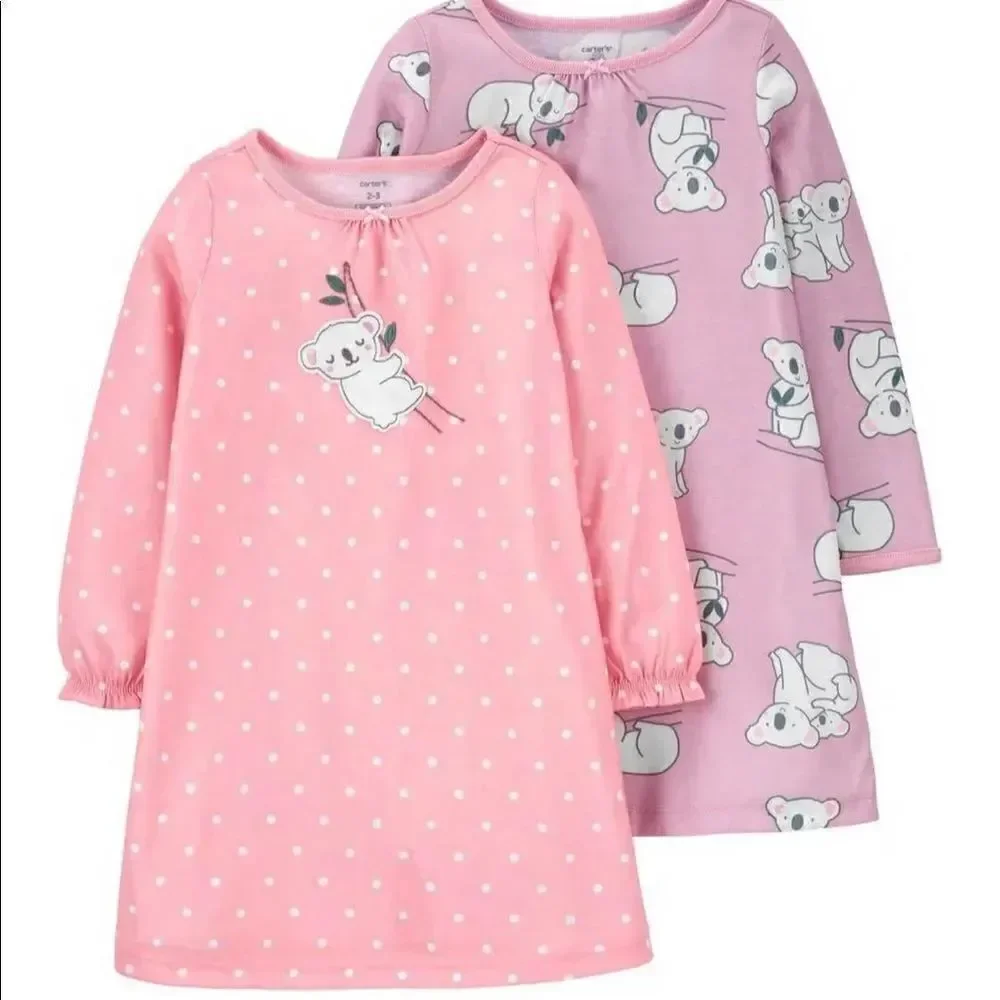 Carter's Little Girls 2-Pack Koala Sleep Gown Set Size 2-3